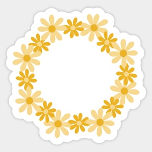 Golden Flower Wreath Sticker